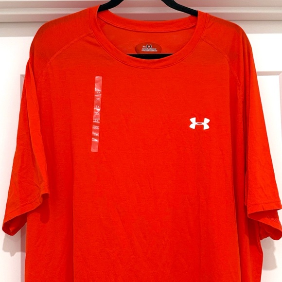 NWT [Under Armour] Orange Athletic Performance Short-Sleeve T-Shirt Men’s 3XL - Picture 4 of 10